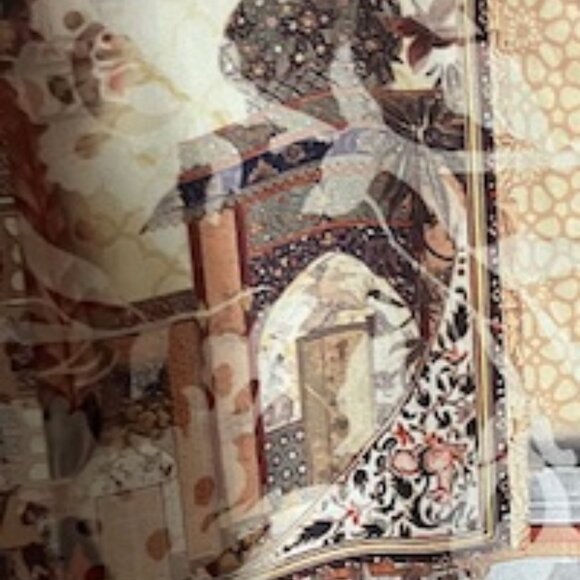 Silk Tunic Artisan Mughal Print Stone & brass buttons Size Large L by SAPPHIRE - Picture 13 of 13